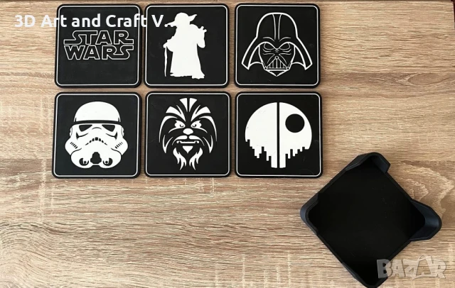 Комплект 6 броя подложки за чаши (coaster) Star wars 