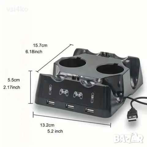 Зарядна станция за контролери и PS Move за PlayStation 4, снимка 5 - Други - 49686279