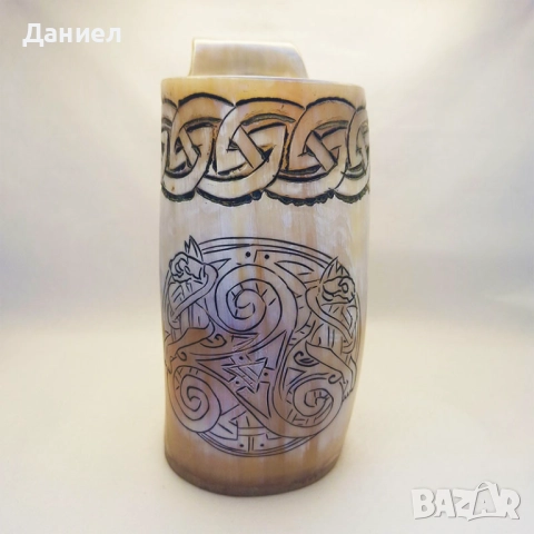 Чаша от естествен рог, тип "Викинг", снимка 11 - Подаръци за мъже - 43051940