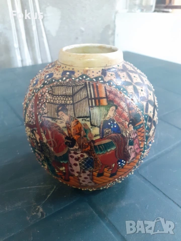 Красива уникална стара ваза порцелан Сатцума Satsuma