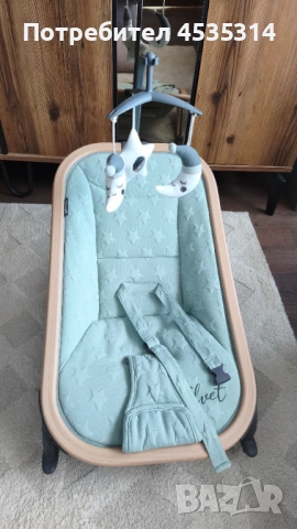 Бебешки шезлонг / люлка Chipolino Velvet – много запазен, като нов
