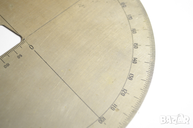 Транспортир метален стар ретро, снимка 4 - Други ценни предмети - 44621891