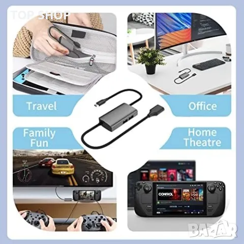 Нова Докинг станция за Steam Deck Nintendo Switch с HDMI 2.0, 3 USB-A, снимка 2 - Друга електроника - 49457994