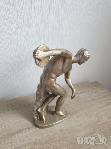 Стара голяма алуминиева фигура на дискохвъргач, снимка 3 - Антикварни и старинни предмети - 41126239