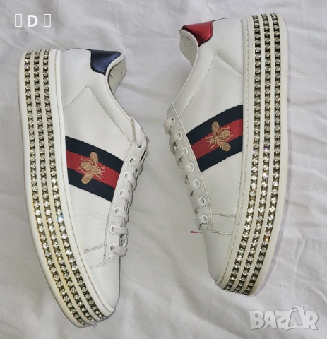 GUCCI ACE на платформа с кристали 39 ОРИГИНАЛНИ, снимка 9 - Маратонки - 53869582