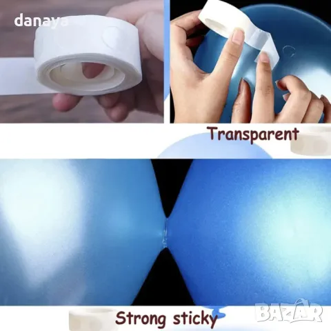 5264 Прозрачни двойно лепящи точки за балони , 100 броя, снимка 2 - Други стоки за дома - 50228466