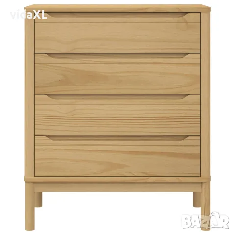vidaXL Скрин FLORO, восъчнокафяв, бор масив, снимка 5 - Скринове - 56147410