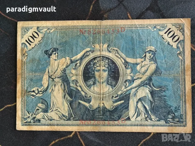 Райх банкнота - Германия - 100 марки (червен печат) | 1905г., снимка 2 - Нумизматика и бонистика - 55806226