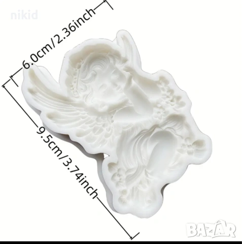 2 вида момиче момиченце ангел силиконов молд форма фондан шоколад декор, снимка 5 - Форми - 53789045