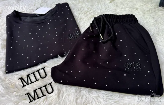 Памучни дамски комплекти с камъни  Мiu Miu, снимка 2 - Комплекти - 50394659