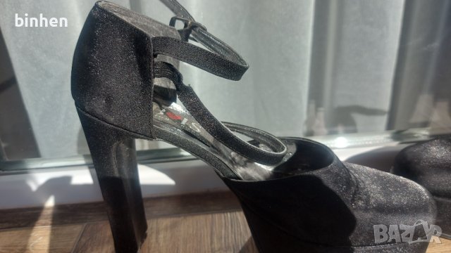 Дамски черни елегантни обувки  39 номер, снимка 3 - Дамски обувки на ток - 44185513