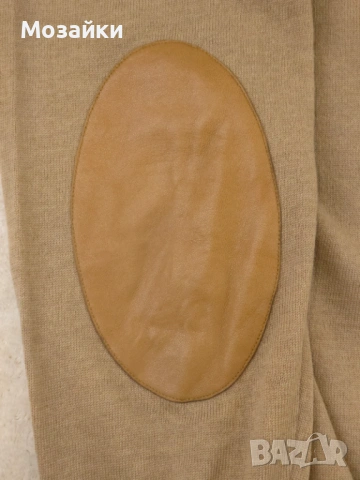 Maison Margiela луксозна вълнена жилетка с кожени кръпки размер L употребявана, снимка 12 - Суичъри - 53596421