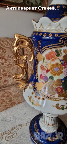 👑 Кралска китайска порцеланова ваза с капак 👑, снимка 5 - Вази - 50752146