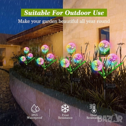 Соларни LED градински светлини - цветя, снимка 11 - Прожектори - 51844709