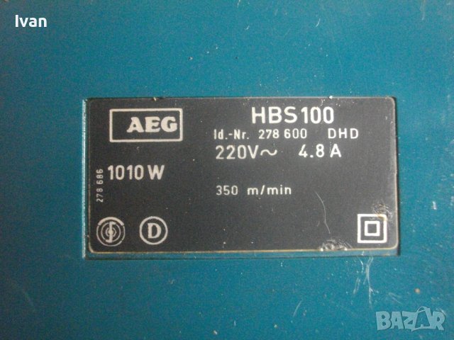 AEG-1010W/350m/min/4,8kg/4,8 A-Немски Професионален Голям Лентов Шлайф-ОТЛИЧЕН-Почти Нов-АЕГЕ, снимка 11 - Други инструменти - 40719620