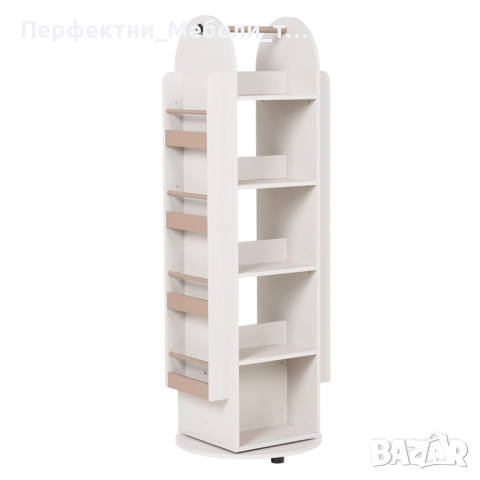 Въртяща се дизайнерска лавица-въртящ се стилаж,въртяща се етажерка в капучино,здрава,висока етажерка, снимка 5 - Етажерки - 52708125