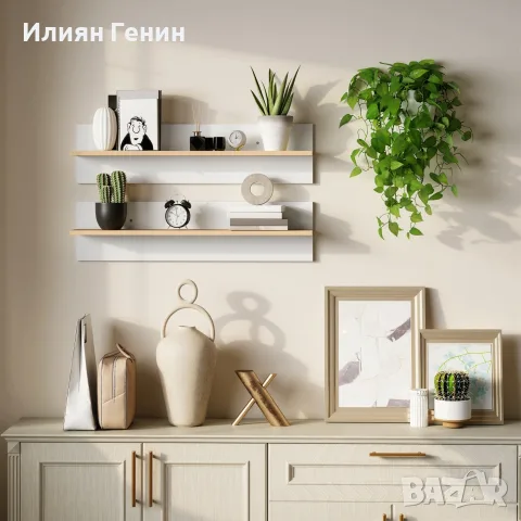 Комплект от 2 стенни рафта HOMCOM, снимка 3 - Етажерки - 56241087