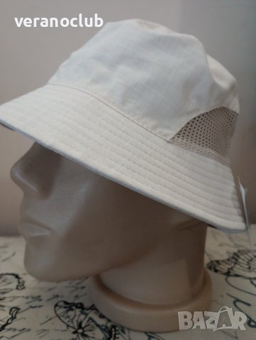 Лятна шапка идиотка Лен Памук 58 см Крем, снимка 3 - Шапки - 41323528