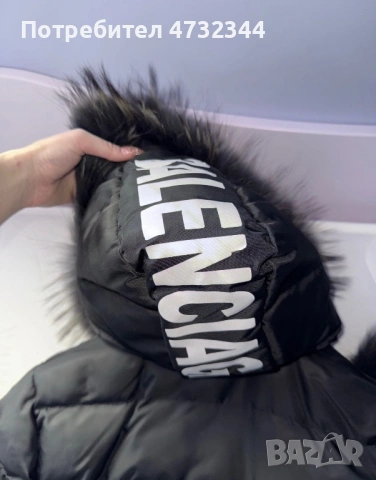 Черно женско яке с гъши пух и лисица на качулката, снимка 8 - Якета - 53406677