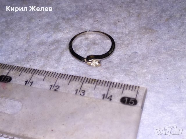 НЕЖЕН СКЪПОЦЕНЕН СРЕБЪРЕН ПРЪСТЕН СРЕБРО 925 с БЯЛА ПОЗЛАТА и ФАСЕТИРАНО ЦИРКОНЧЕ 38524, снимка 12 - Пръстени - 41462179