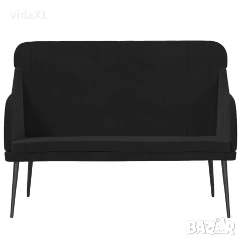 vidaXL Пейка, черна, 110x76x80 см, кадифе, снимка 3 - Дивани и мека мебел - 56147270