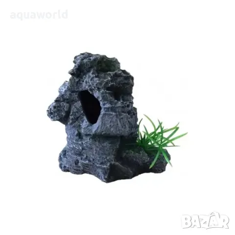 "ПРОМОЦИЯ" Изкуствена декорация - Скала с растения XL, снимка 2 - Оборудване за аквариуми - 49928603