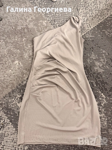 Сива къса рокля, снимка 3 - Рокли - 53655354