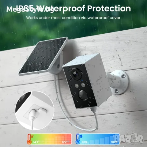 2K Соларна Безжична Охранителна Камера Wansview A1 – Водоустойчива IP65, Цветно Нощно Виждане, снимка 7 - IP камери - 55939350