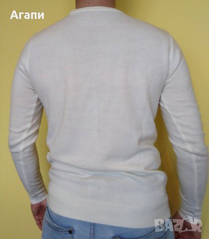 Мъжки пуловер Cedar Wood State бял чисто нов XS/S, снимка 2 - Пуловери - 40766316