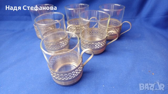 Руски тънкостенни стъклени топлоустойчиви чаши и подстакани за чай , снимка 6 - Чаши - 41720622