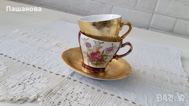 Две чашки за кафе с една чинийка, снимка 9 - Чаши - 35687318