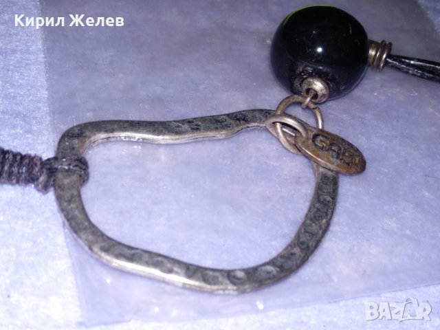 МНОГО АРТИСТИЧНА МАРКОВА ПОСРЕБРЕНА ОГЪРЛИЦА с ЦВЕТНИ ПОЛИРАНИ КРИСТАЛИ 34738, снимка 11 - Колиета, медальони, синджири - 39188719