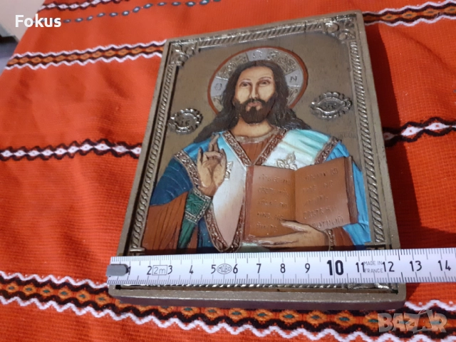 Българска цветна икона дърворезба със сертификат, снимка 7 - Антикварни и старинни предмети - 52528270