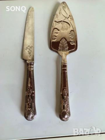 Прекрасен Посребрен Комплек За Сервиране, снимка 2 - Антикварни и старинни предмети - 51186209