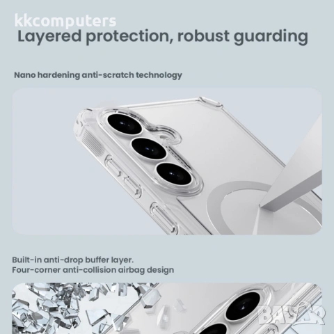 NILLKIN Nature Pro Магнитен Калъф за Samsung S26 - TPU+PC, Прозрачен, Повдигнати ръбове, снимка 5 - Калъфи, кейсове - 53854527