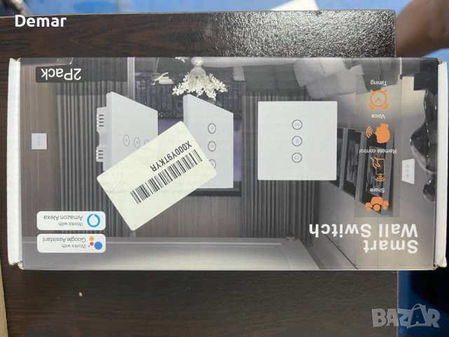 WiFi интелигентен превключвател за стенно осветление съвместим с Alexa, снимка 8 - Други - 41905327