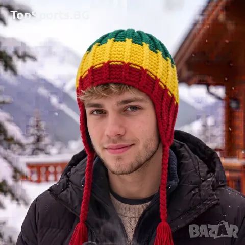 Зимна Шапка Green Yellow Red
