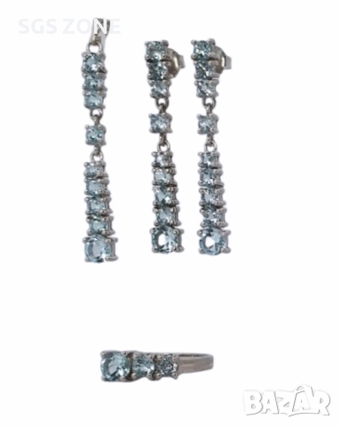 сребърни обеци с топаз или гранат, снимка 2 - Обеци - 52275943