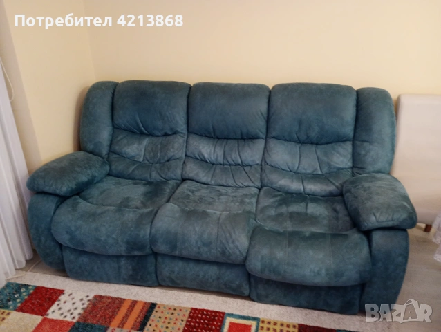 Диван с два релакса употребяван 3г., снимка 2 - Дивани и мека мебел - 53311063