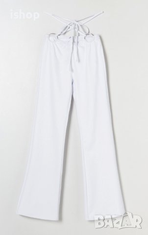 Бял Панталон с Широки Крачоли, снимка 4 - Панталони - 39545653