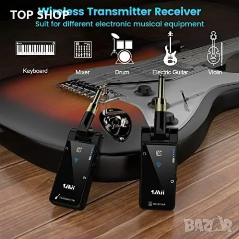 Нов Безжичен китарен предавател и приемник за електрическа китара, снимка 7 - Приказки за слушане - 49657398