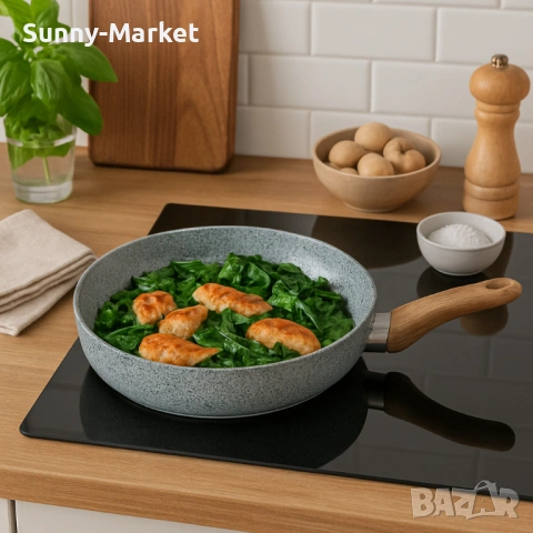 Тиган Voltz Siena, Дълбок, Мраморно каменно керамично покритие, снимка 3 - Съдове за готвене - 53515801