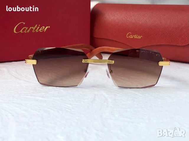 Cartier висок клас слънчеви очила Мъжки Дамски слънчеви с дървени дръжки, снимка 9 - Слънчеви и диоптрични очила - 41968153