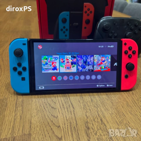 Nintendo Switch OLED с чип - 256GB и игри + Pro controller, снимка 2 - Nintendo конзоли - 53635326
