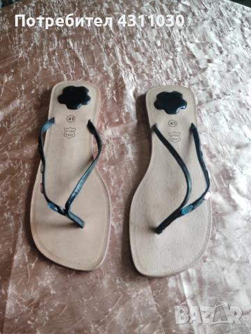 Нови летни дамски чехли естествена кожа 41 номер