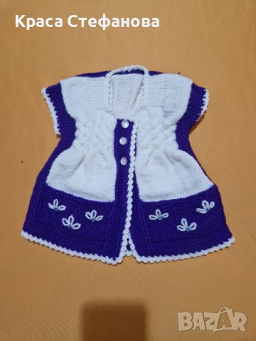 Ръчно плетени детски елек , снимка 2 - Други - 42379621