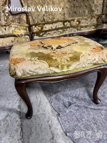 Старинен Диван сет с два фотьойла и табуретка за реставриране , снимка 9 - Антикварни и старинни предмети - 53471041
