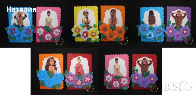 Ръчно бродирани великденски яйца, картички и книгоразделители, снимка 14 - Декорация за дома - 53615695