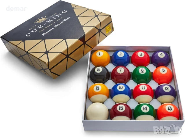 Билярдни топки Cue-King, клас 2”, размер за Обединеното кралство, първокласно качество