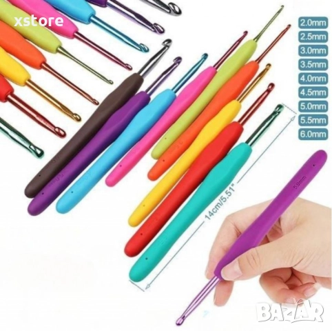 Комплект аксесоари за плетене, 58 части, алуминиеви куки – Пълен сет за начинаещи и напреднали, снимка 4 - Други стоки за дома - 52687485